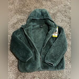🌲 NWT Eddie Bauer 7/8 Kids Fleece Zip-Up Jacket — Green — Cozy + Classic!